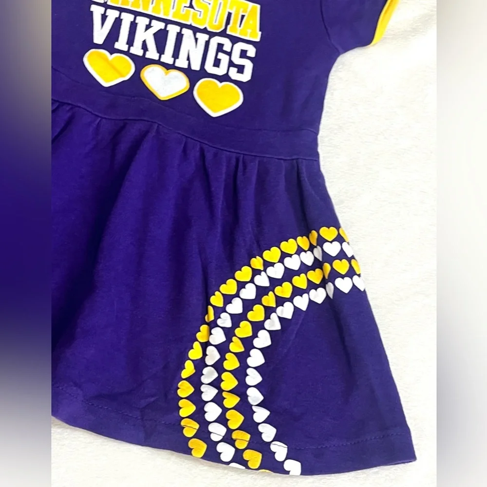 Minnesota Vikings Purple Heart to Heart Toddler NFL Children’s Dress Girls 3T - Picture 3 of 12